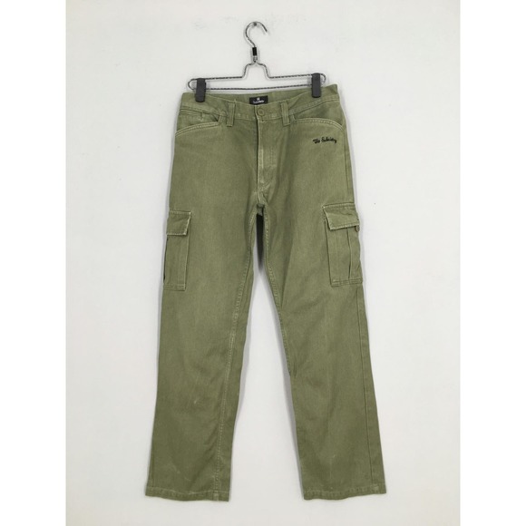 Subciety Japan Thick Cargo Pants Olive Green Military Style Size 30 - Picture 1 of 16